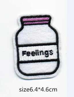 The Glass Bottle Patch Computer Embroidery Badges Hand Sewing Ironing Sticker On Cloth Garment Hat Bag Accessories
