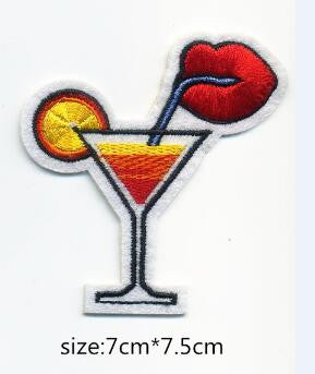 The Glass Bottle Patch Computer Embroidery Badges Hand Sewing Ironing Sticker On Cloth Garment Hat Bag Accessories