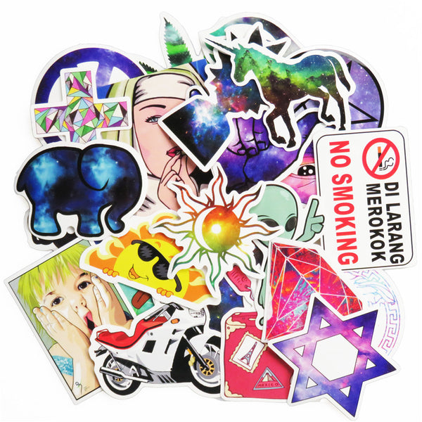 Hot Sale 50 Pcs Galaxy Stickers Mixed Toy Cartoon Skateboard Luggage Vinyl Decals Laptop Phone Car Styling Bike JDM DIY Sticker