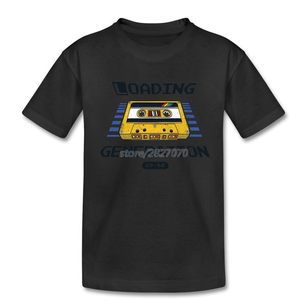 Vintage Cassette Music Tape T Shirts Funky  Boy T-shirt For Kids Creative Hip Hop Boy Clothes Camiseta
