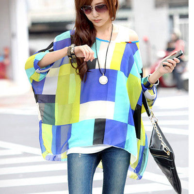Women's Chiffon Tops 2017 New Fashion Summer Shirt Boho Style Batwing Casual Blouses Blusas 4XL 5XL 6XL Plus Size Women Clothing